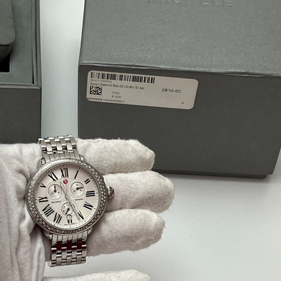 💖Michele Serein💖Diamond Silver Dial Chronograph 40mm Stainless Steel Ladi… - Picture 12 of 17